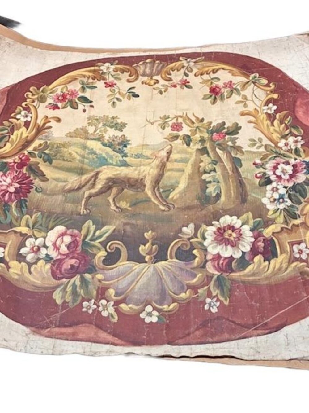 Toussaint-Francis Rallier du Baty 18th Century Painting of Dog  in Oil on Canvas